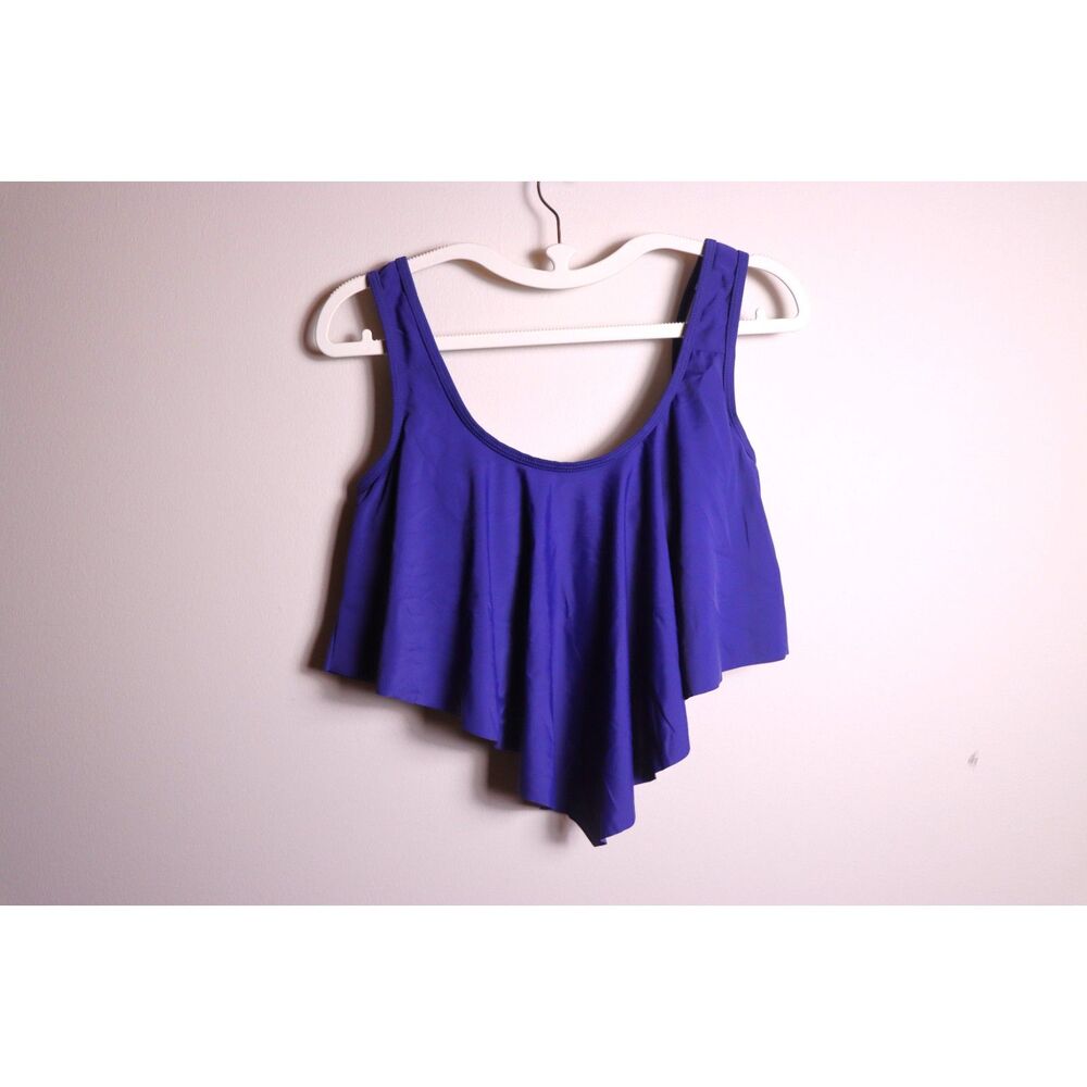 Marinavida Royal Blue Bikini Top – Size Medium, Ruffle Front, Removable Cups